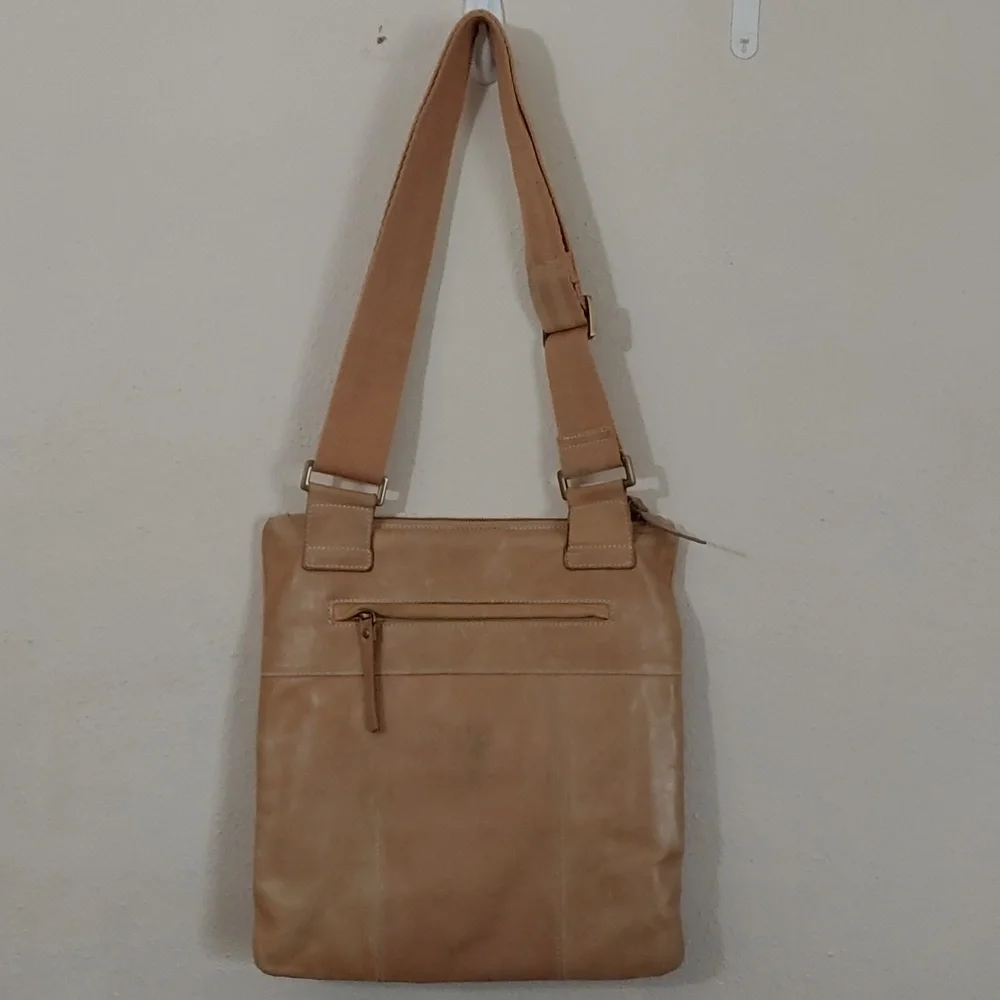 Ameri Leather Messager Bag with Cotton Shoulder Strap